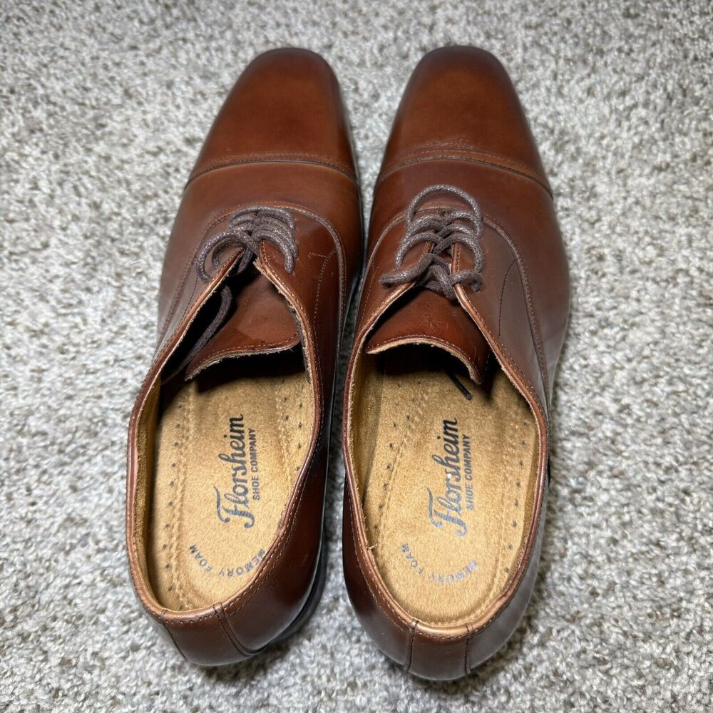 Florsheim Men's Francisco Cognac Cap-Toe Oxford 11528-221 Memory Foam Size 8.5D - Picture 9 of 10